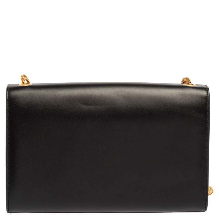 Pre Owned Saint Laurent Black Leather Medium Kate Tassel Shoulder Bag