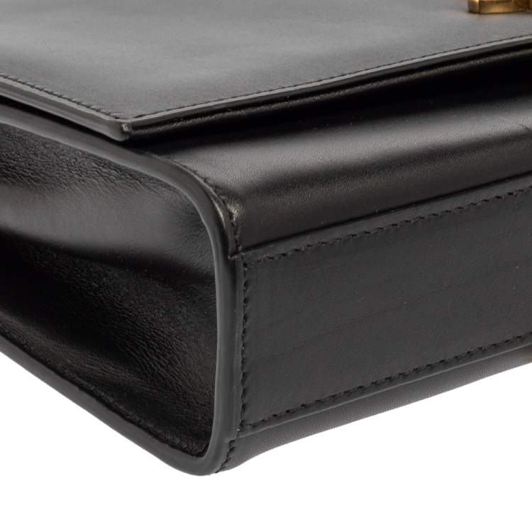 Pre Owned Saint Laurent Black Leather Medium Kate Tassel Shoulder Bag