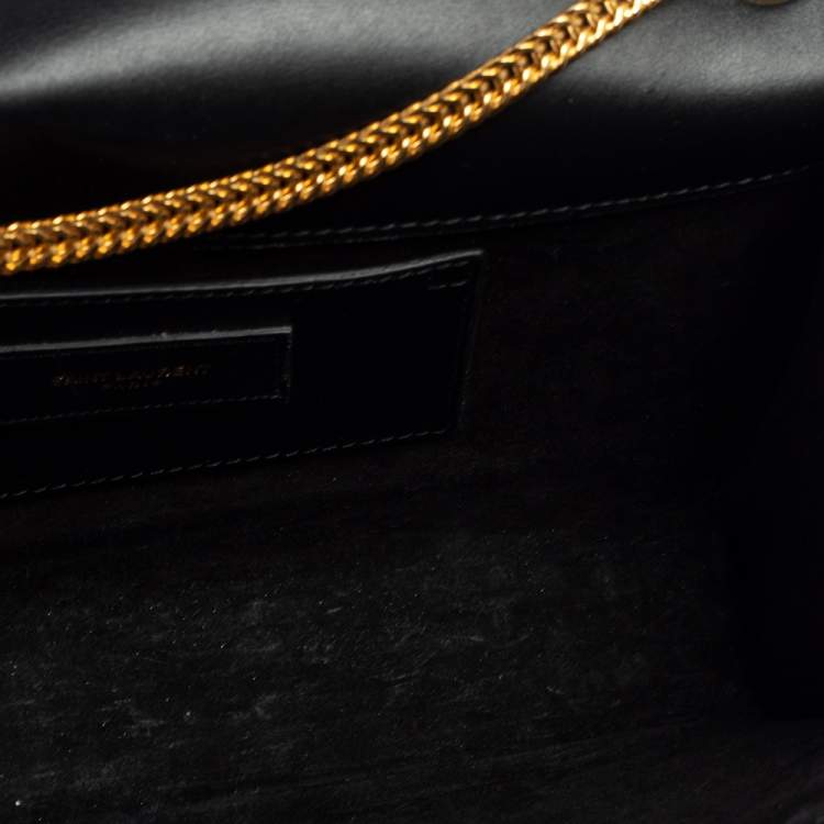 Pre Owned Saint Laurent Black Leather Medium Kate Tassel Shoulder Bag
