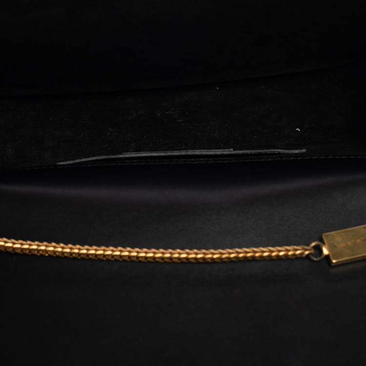 Pre Owned Saint Laurent Black Leather Medium Kate Tassel Shoulder Bag