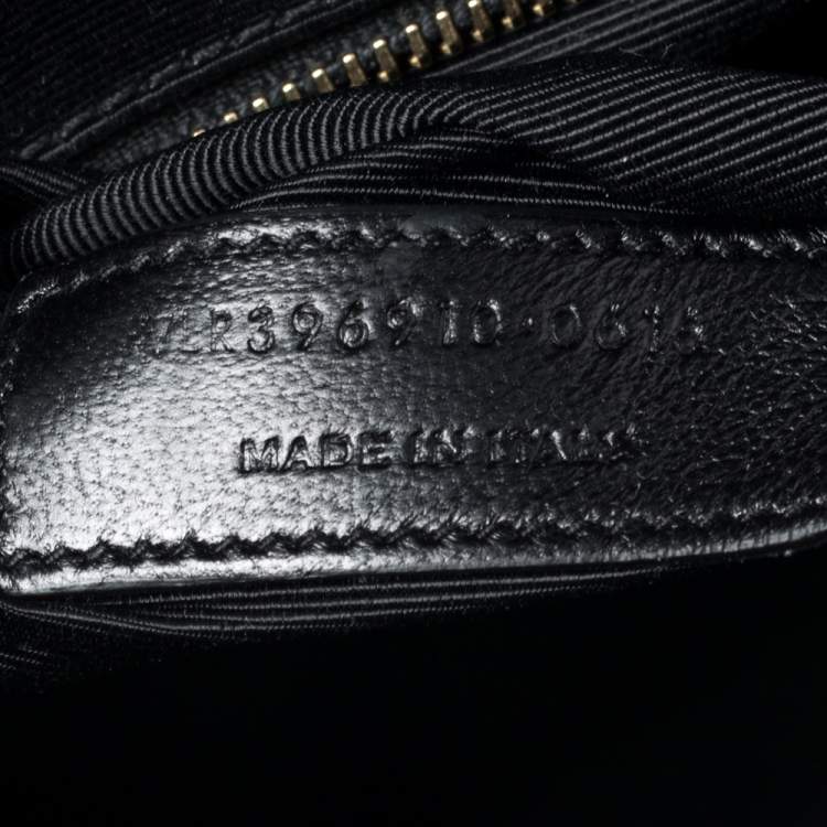 Pre Owned Saint Laurent Black Matelassé Leather Large Cassandre Flap Shoulder Bag