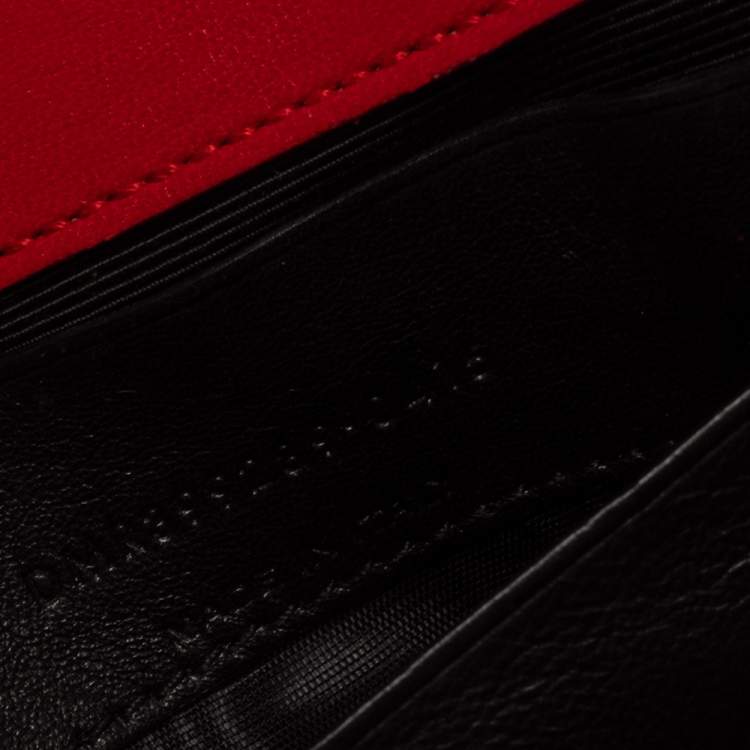 Pre Owned Saint Laurent Red Leather Classic Baby Monogram Chain Bag