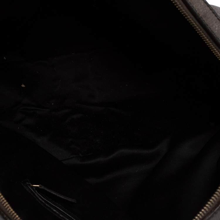 Pre Owned Saint Laurent Paris Metallic Grey Leather Medium Muse Tote