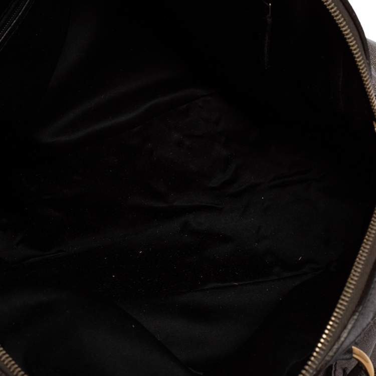 Pre Owned Saint Laurent Paris Metallic Grey Leather Medium Muse Tote