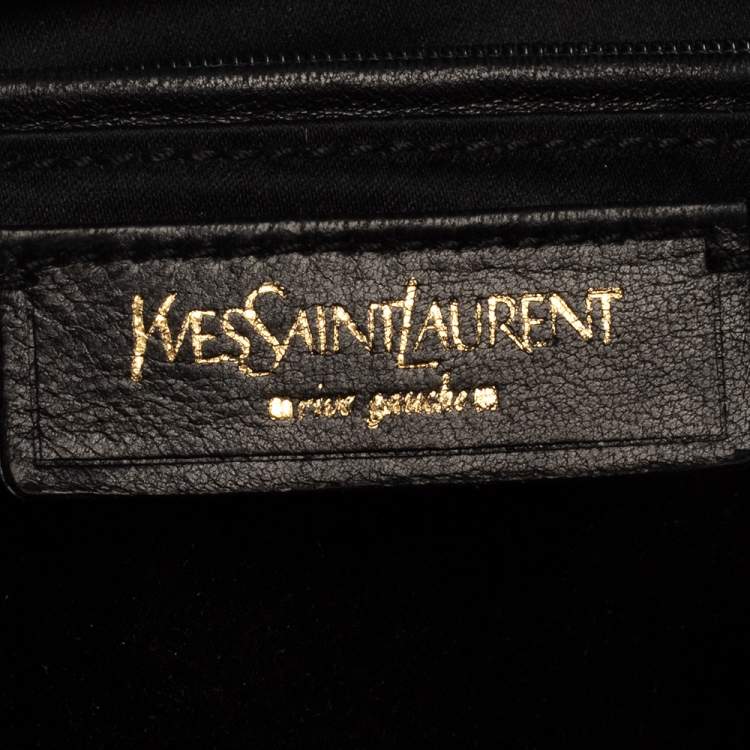 Pre Owned Saint Laurent Paris Metallic Grey Leather Medium Muse Tote