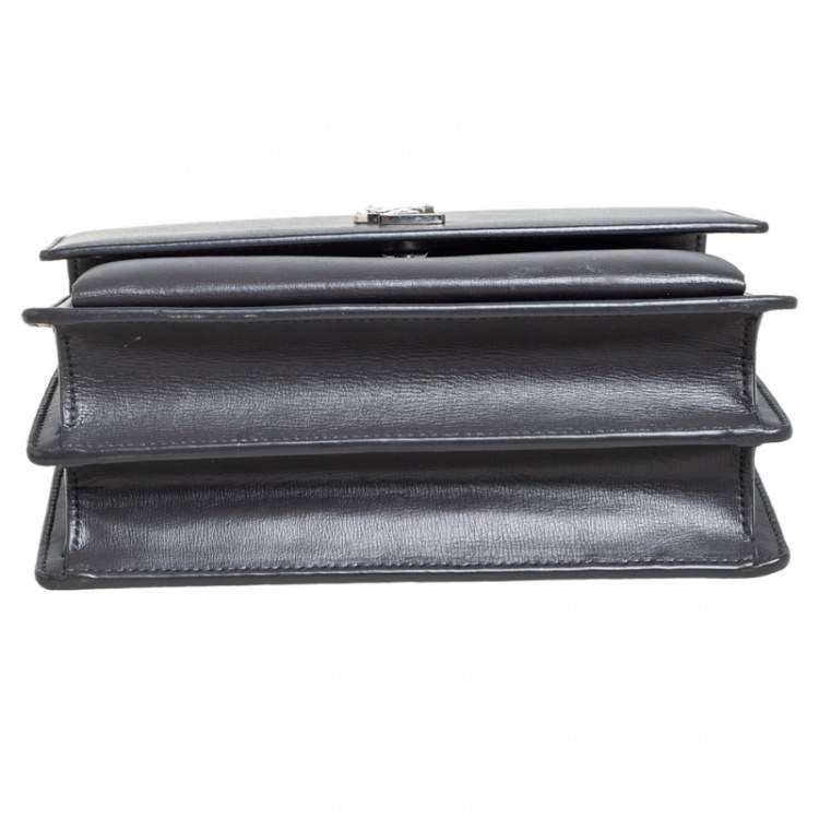 Pre Owned Saint Laurent Grey Leather Medium Sunset Shoulder Bag