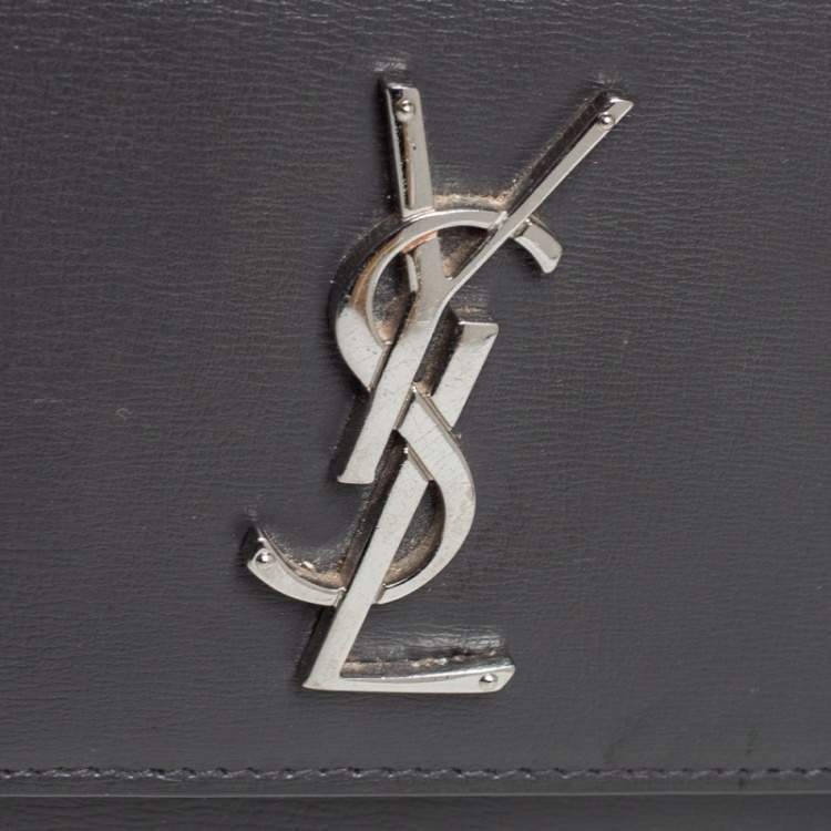 Pre Owned Saint Laurent Grey Leather Medium Sunset Shoulder Bag