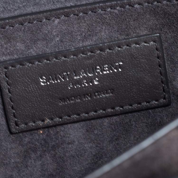 Pre Owned Saint Laurent Grey Leather Medium Sunset Shoulder Bag