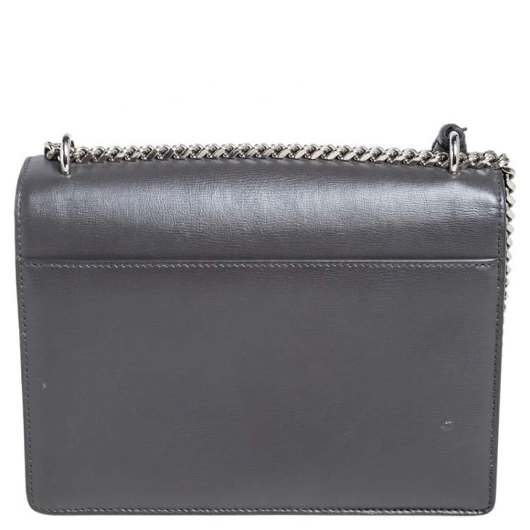 Pre Owned Saint Laurent Grey Leather Medium Sunset Shoulder Bag