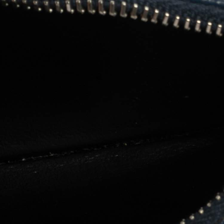 Pre Owned Saint Laurent Grained Blue Leather Fragments Card Holder