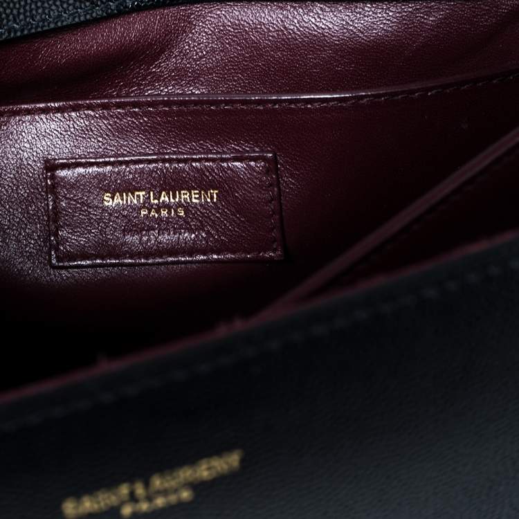 Pre Owned Saint Laurent Black Leather Medium Cassandra Top Handle Bag