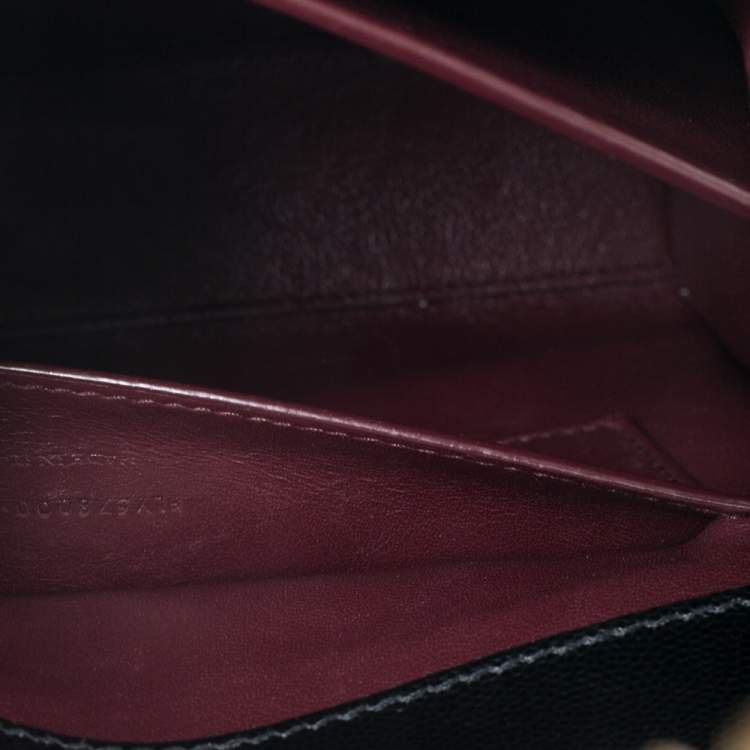 Pre Owned Saint Laurent Black Leather Medium Cassandra Top Handle Bag