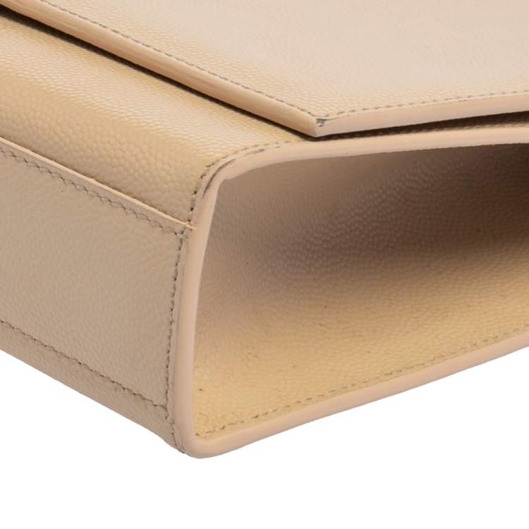 Pre Owned Saint Laurent Beige Leather Medium Kate Shoulder Bag