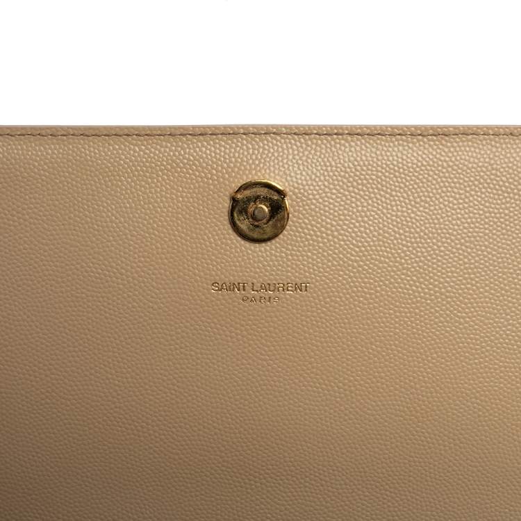 Pre Owned Saint Laurent Beige Leather Medium Kate Shoulder Bag