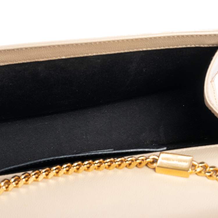 Pre Owned Saint Laurent Beige Leather Medium Kate Shoulder Bag