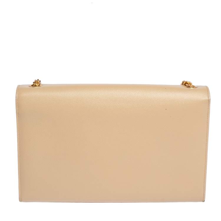 Pre Owned Saint Laurent Beige Leather Medium Kate Shoulder Bag