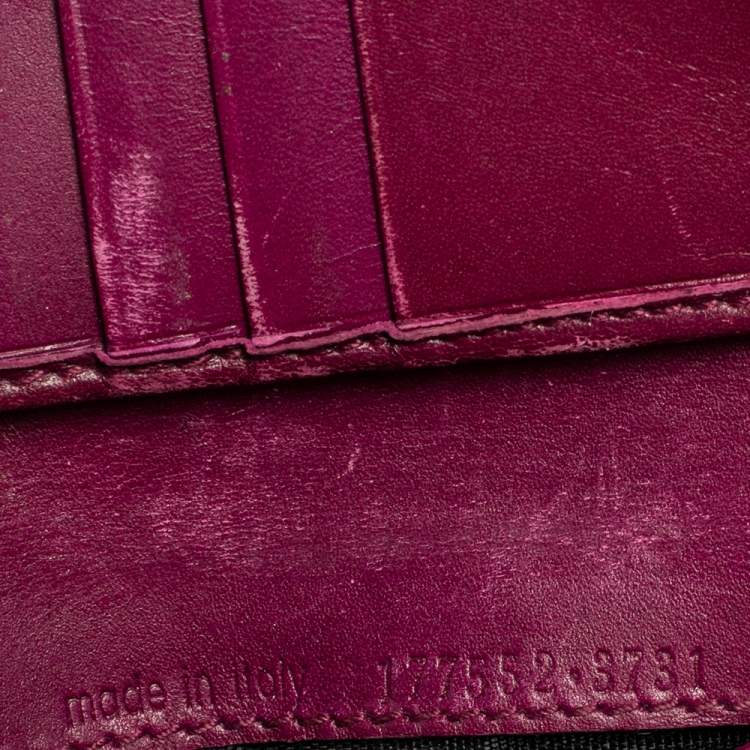 Pre Owned Yves Saint Laurent Burgundy Patent Leather Belle De Jour French Wallet