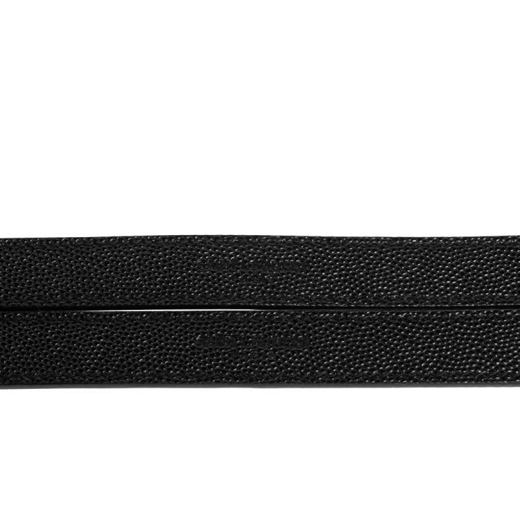Pre Owned Saint Laurent Black Chevron Quilted Leather Monogram Envelope Shoulder Bag