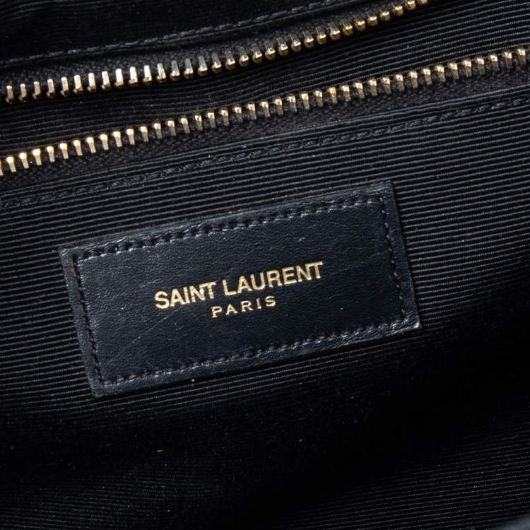 Pre Owned Saint Laurent Black Quilted Leather Envelope Shoulder Bag