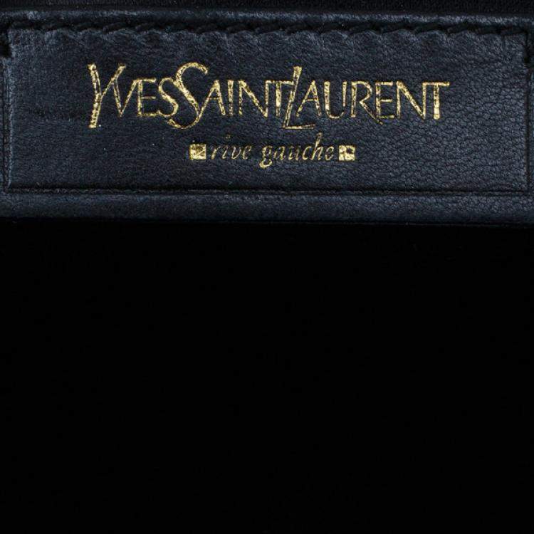 Pre Owned Yves Saint Laurent Grey Felt Downtown Luggage Tote