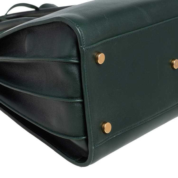 Pre Owned Saint Laurent Green Leather Small Classic Sac De Jour Tote