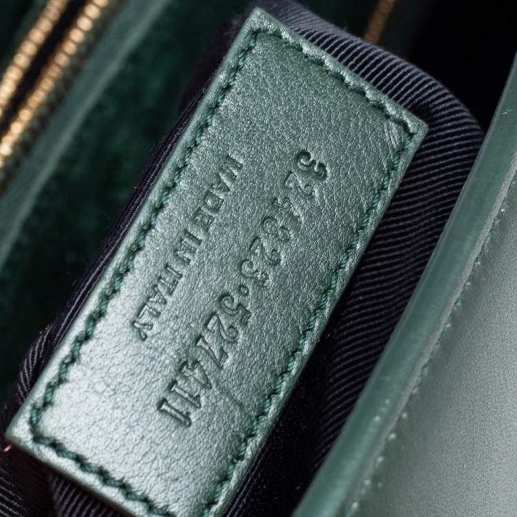 Pre Owned Saint Laurent Green Leather Small Classic Sac De Jour Tote