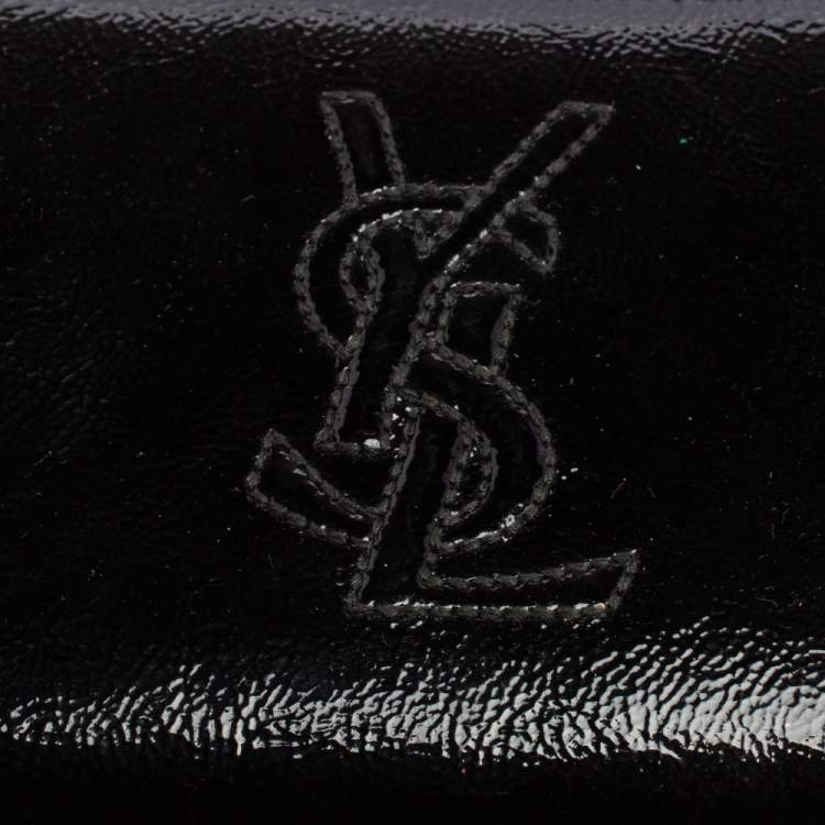 مملوكة مسبقًا Saint Laurent Black Patent Leather Belle De Jour Zip Around  Wallet