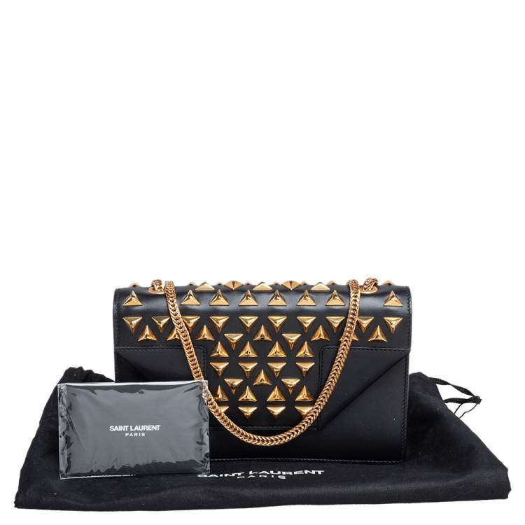 Pre Owned Saint Laurent Black Leather Mini Studded Betty Clous Shoulder Bag