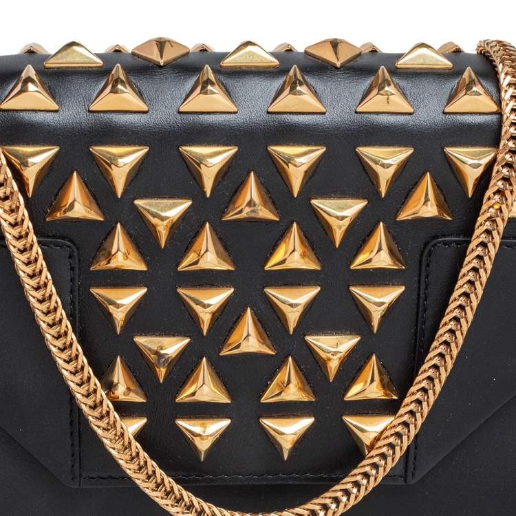 Pre Owned Saint Laurent Black Leather Mini Studded Betty Clous Shoulder Bag