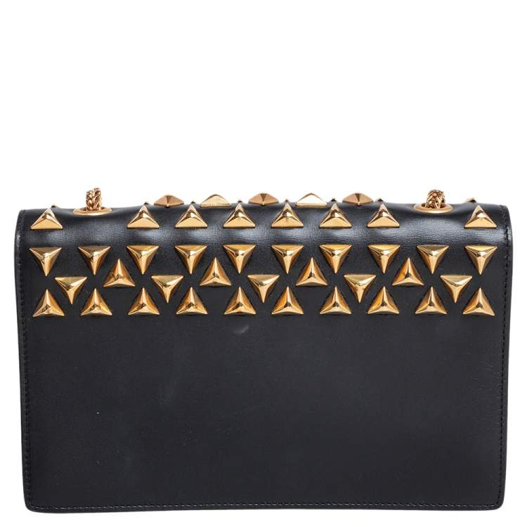 Pre Owned Saint Laurent Black Leather Mini Studded Betty Clous Shoulder Bag