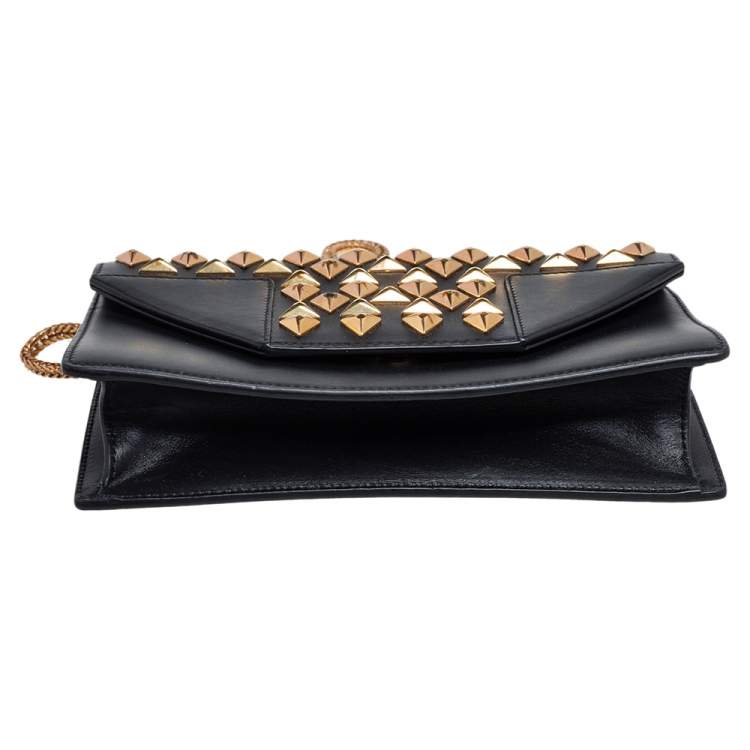 Pre Owned Saint Laurent Black Leather Mini Studded Betty Clous Shoulder Bag