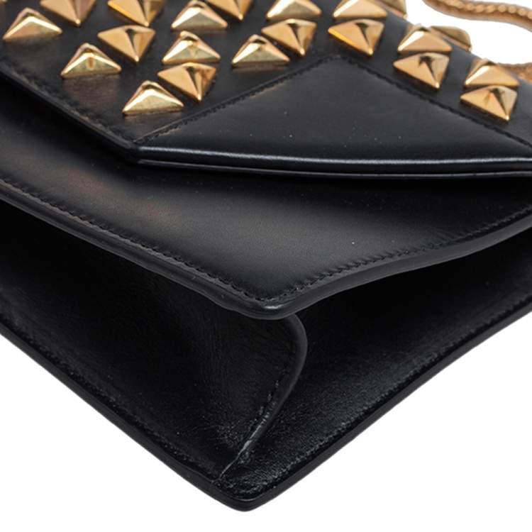 Pre Owned Saint Laurent Black Leather Mini Studded Betty Clous Shoulder Bag
