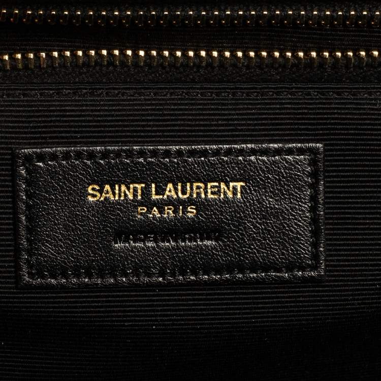 Pre Owned Saint Laurent Green Chevron Quilted Leather Monogram Envelope Shoulder Bag