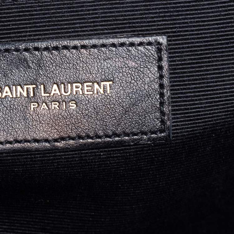 Pre Owned Saint Laurent Royal Blue Chevron Leather Monogram Envelope Shoulder Bag
