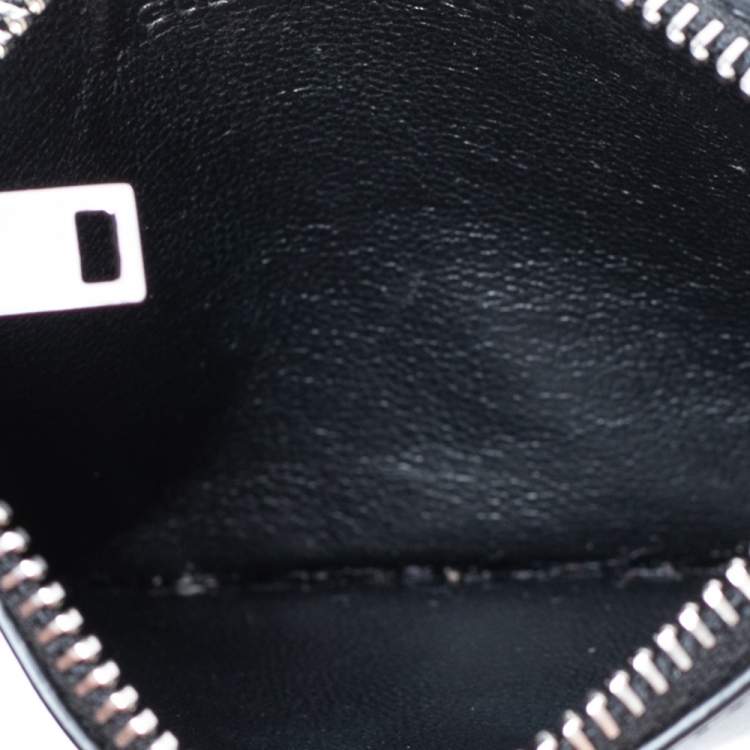 Pre Owned Saint Laurent Paris Black Leather Zip Card Holder