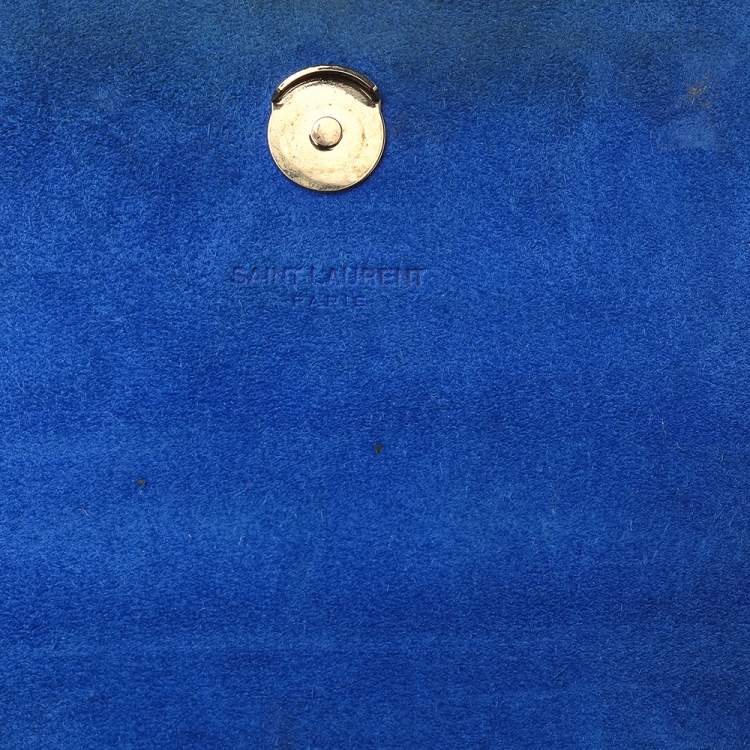 Pre Owned Saint Laurent Paris Blue Leather Small Kate Tassel Crossbody Bag