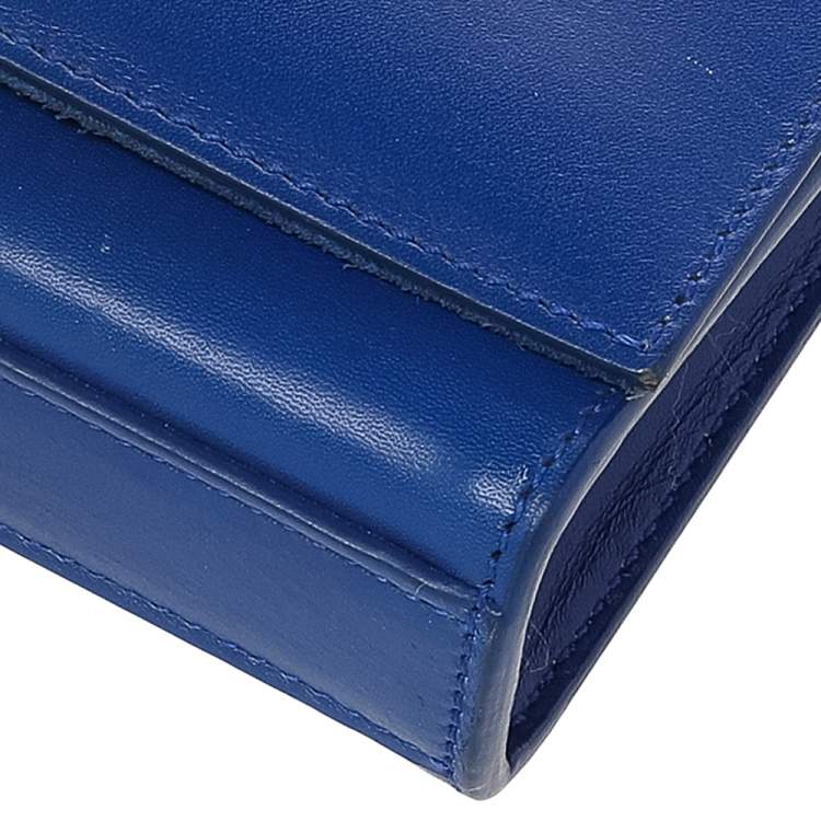 Pre Owned Saint Laurent Paris Blue Leather Small Kate Tassel Crossbody Bag