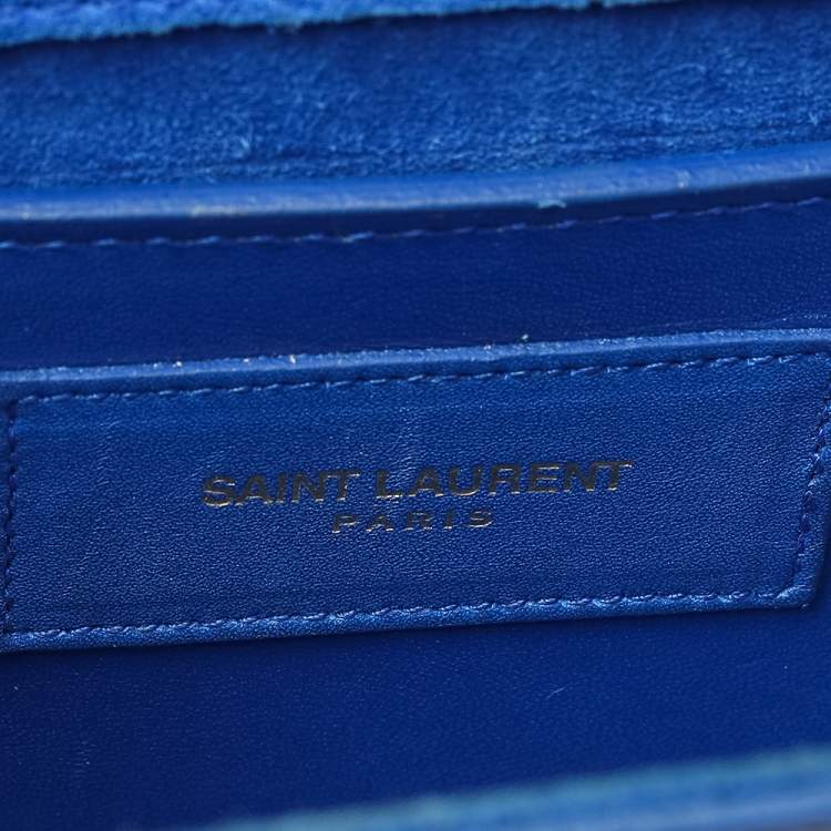 Pre Owned Saint Laurent Paris Blue Leather Small Kate Tassel Crossbody Bag