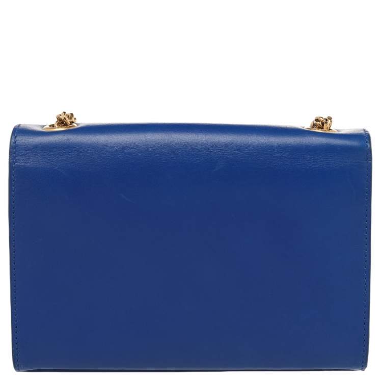 Pre Owned Saint Laurent Paris Blue Leather Small Kate Tassel Crossbody Bag