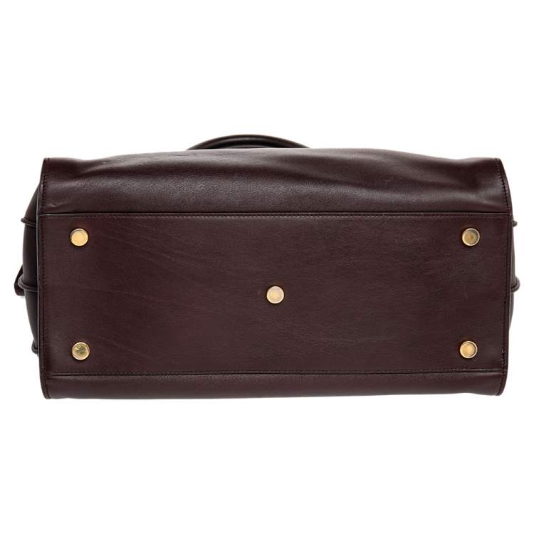 Pre Owned Saint Laurent Burgundy Leather Small Classic Sac De Jour Tote