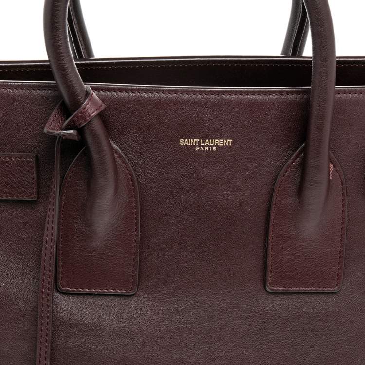 Pre Owned Saint Laurent Burgundy Leather Small Classic Sac De Jour Tote