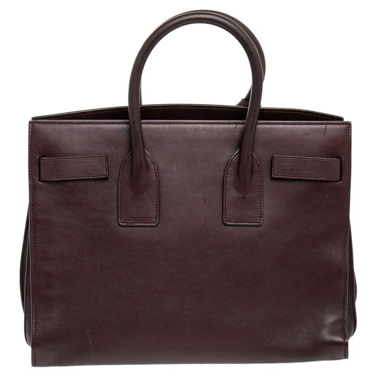 Pre Owned Saint Laurent Burgundy Leather Small Classic Sac De Jour Tote