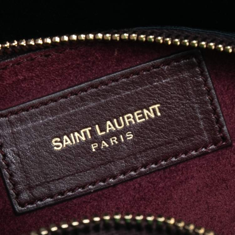 Pre Owned Saint Laurent Burgundy Leather Small Classic Sac De Jour Tote
