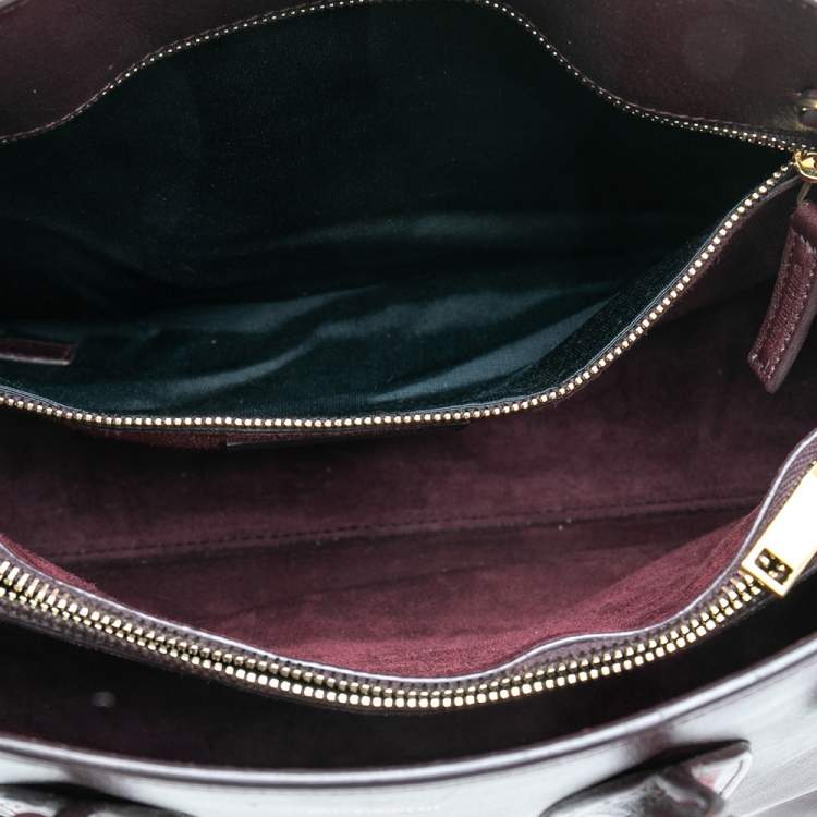 Pre Owned Saint Laurent Burgundy Leather Small Classic Sac De Jour Tote