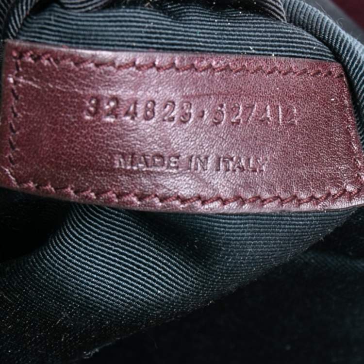 Pre Owned Saint Laurent Burgundy Leather Small Classic Sac De Jour Tote