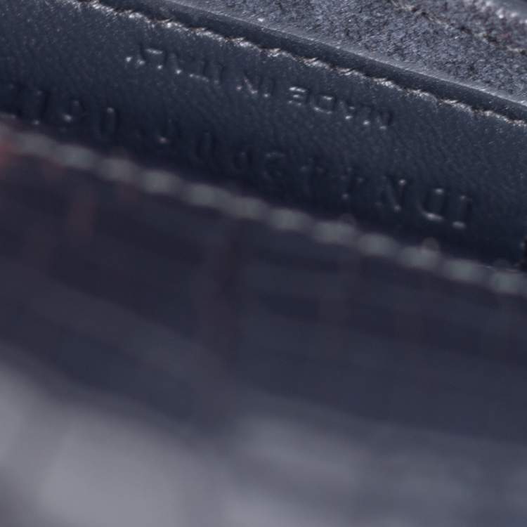 Pre Owned Saint Laurent Dark Grey Croc Embossed Leather Medium Sunset Shoulder Bag