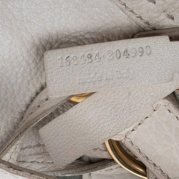 Pre Owned Saint Laurent Cream Leather Double Sac Y Tote