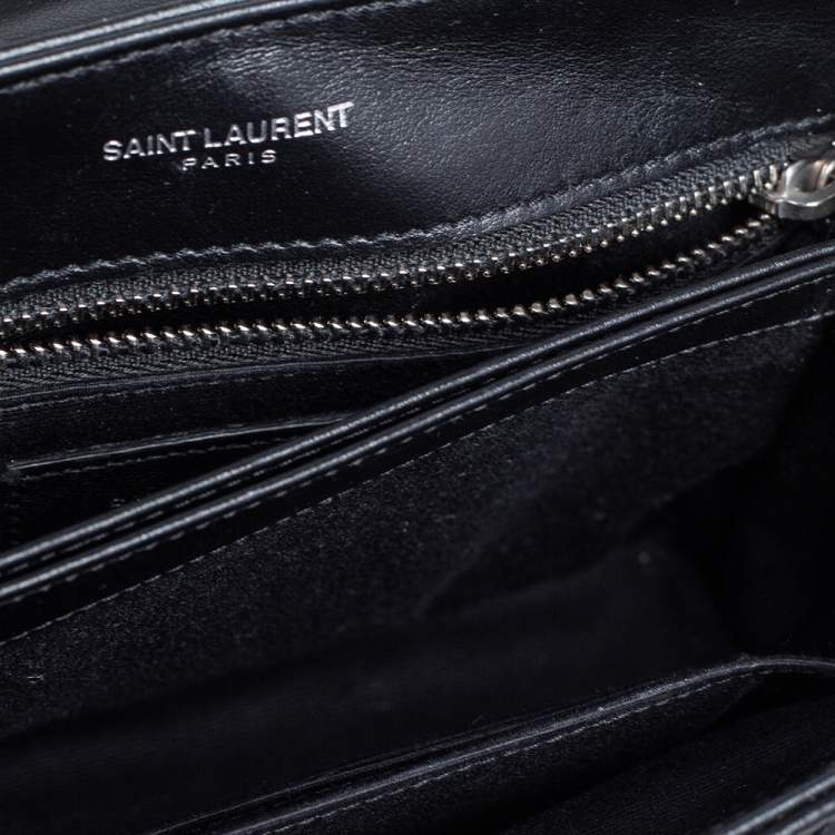 Pre Owned Saint Laurent Black Quilted Leather Toy Loulou Crossbody Bag