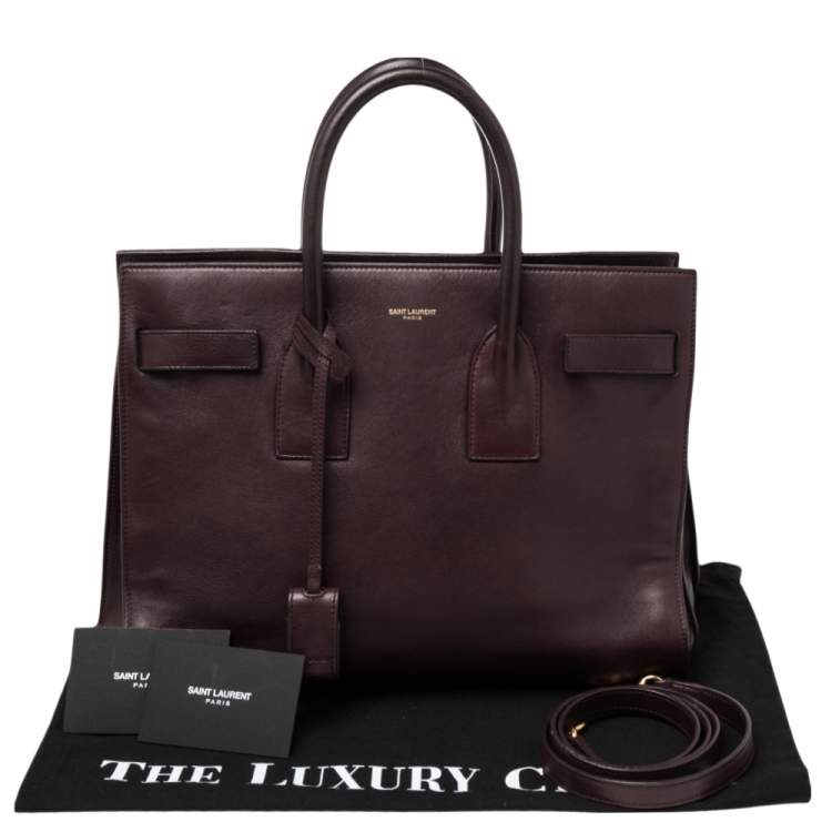 Pre Owned Saint Laurent Burgundy Leather Small Classic Sac De Jour Tote