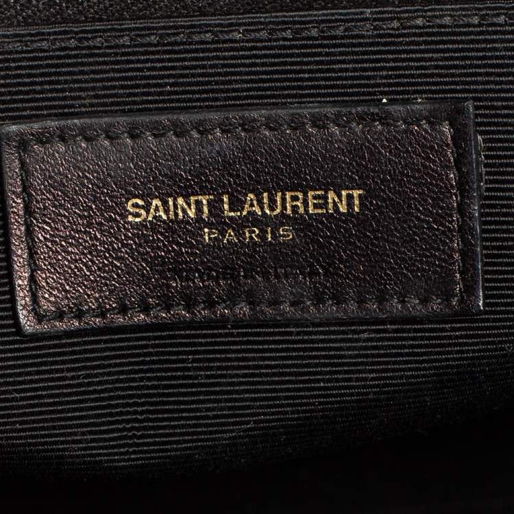 Pre Owned Saint Laurent Dark Beige Leather Small Classic Sac De Jour Tote